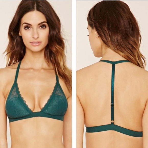 Forever 21 Other - Forever 21 Green Lace Y-Back Bralette No Size B?